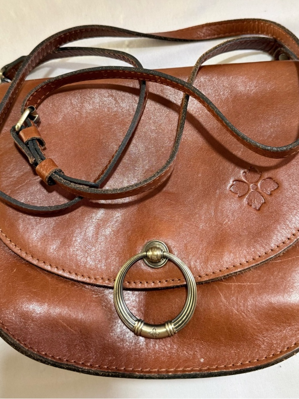 Patricia Nash Brown Tan Leather Crossbody Saddle Bag Style P551333 - Picture 11 of 13